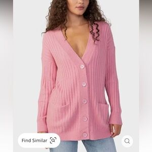 NWT Women's Sanctuary Ribbed Cardigan Light Pink size Small